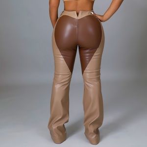 Faux Leather Fashion Pants
